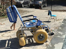Side View Of The AccessRec TerraWheels All-Terrain Beach Wheelchair In A Pool Setting