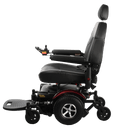 Side View Of The Merits Vision Super Heavy Duty Power Chair In Red Color