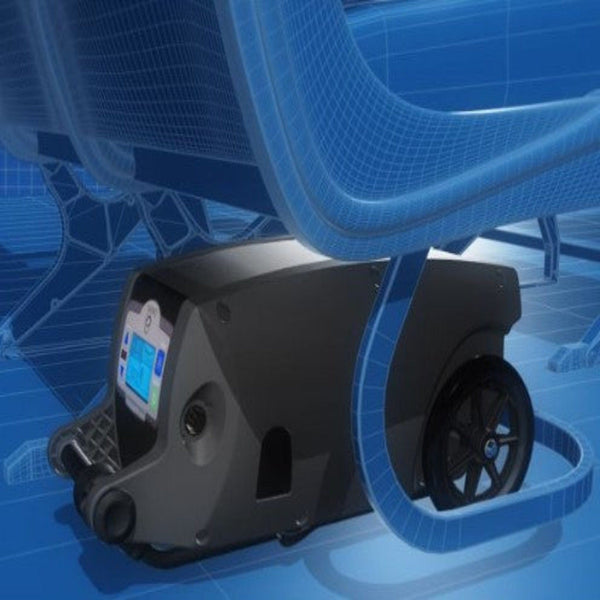 Side View Of The O2 Concepts Oxlife Independence Oxygen Concentrator Under A Seat